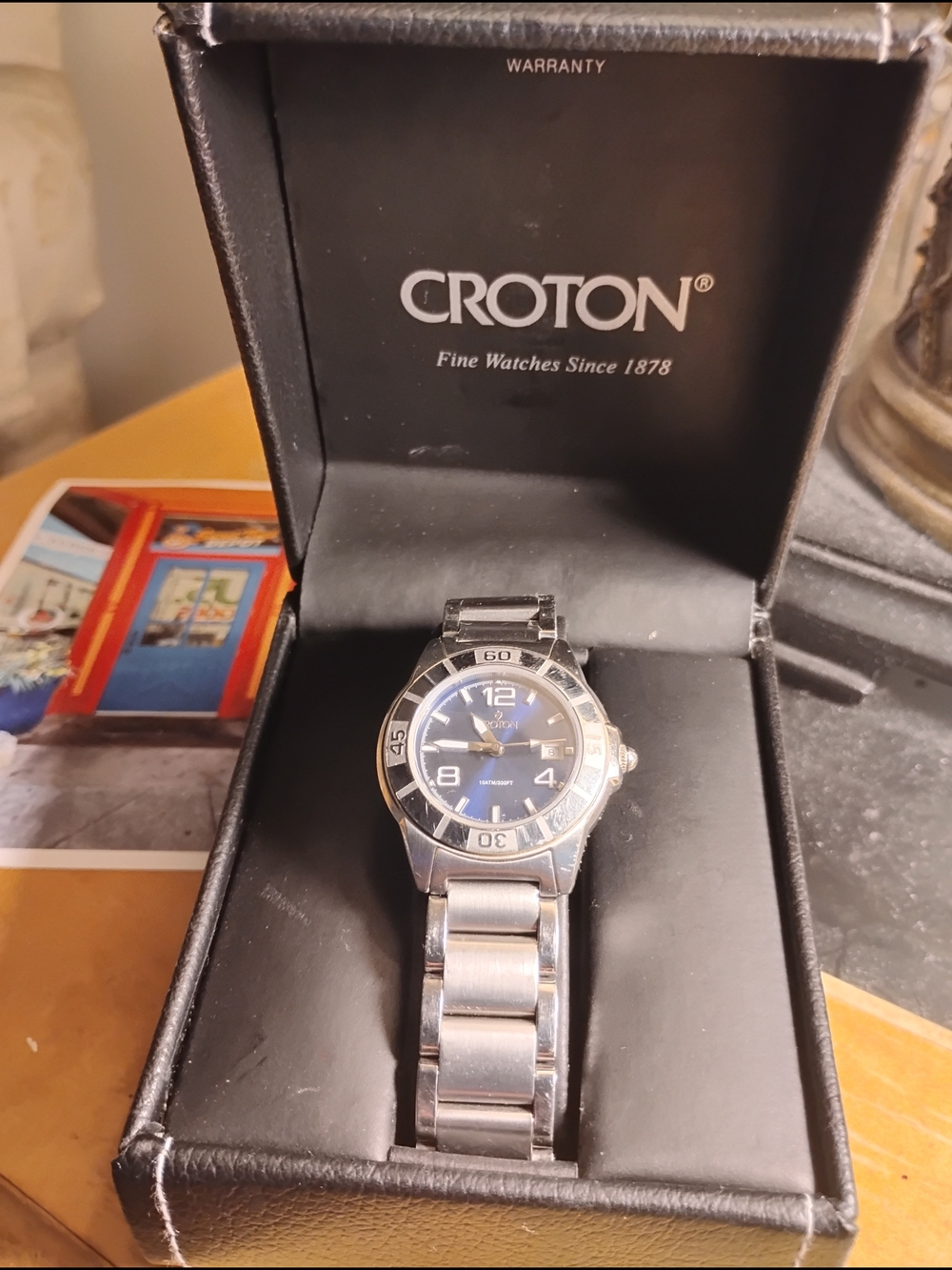 Croton Ladies  Swiss Made Stainless Steel Watch with Blue Dial
